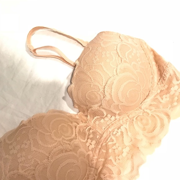 NEW VICTORIA SECRET PUSH UP BRALETTE NUDE LACE XS - Picture 6 of 8